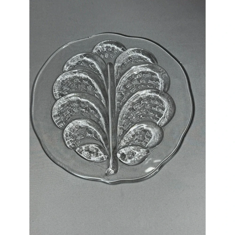 Vintage Orrefors‎ Eden Tree of Life Leaf Serving Tray by Lars Hellsten Sweden